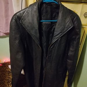 Big black leather jacket
